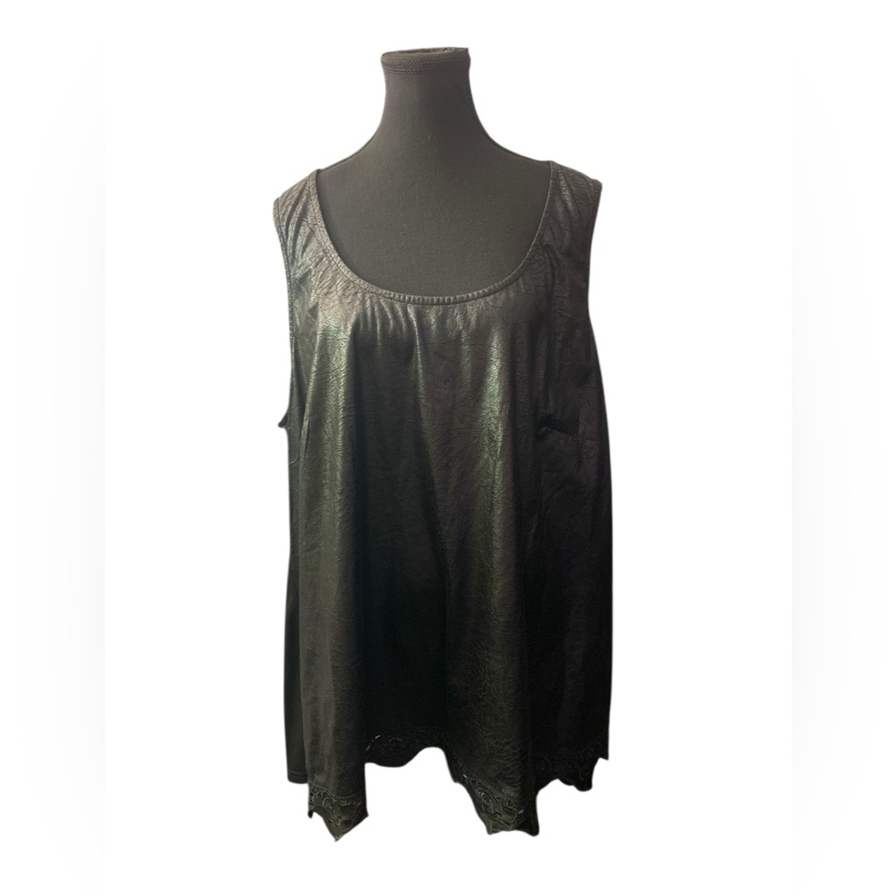 City Chic Black Asymmetrical Sleeveless Tank Top GUC XXL
